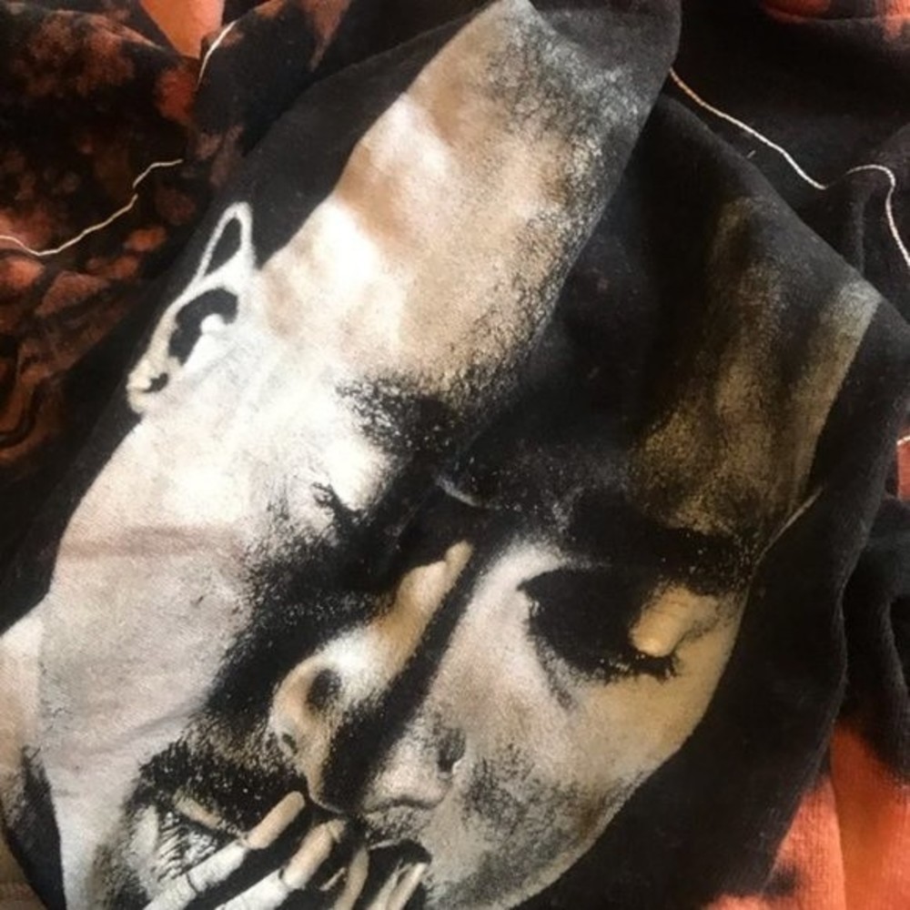 Tupac Custom Bleached Distressed Black T-Shirt - image 5